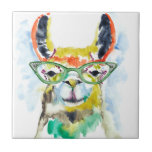 スマートパンツラマ タイル<br><div class="desc">Smarty-Pants Llama by Jennifer Goldberger.おもしろい眼鏡を着用した水彩スタイルで素晴らしいラマを特徴とする。</div>