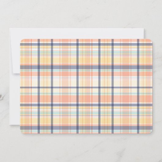 スマートパンプキンマドラスプレイドボーイ1歳の誕生日パーティー 招待状 (裏面)