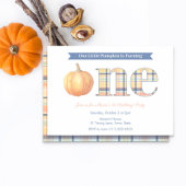 スマートパンプキンマドラスプレイドボーイ1歳の誕生日パーティー 招待状