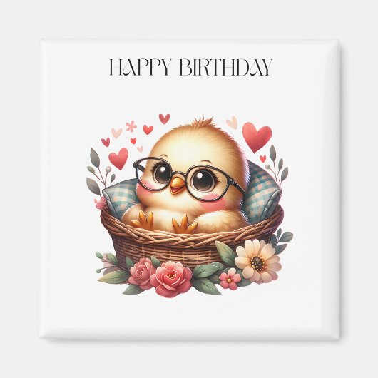 スマートヒヨコの誕生日 マグネット (正面)