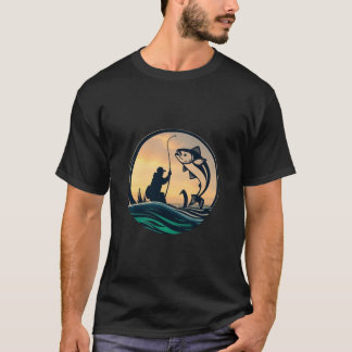 スマートフィッシング、ハッピーな魚Tシャツ Tシャツ