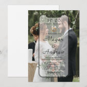 スマートフォンのロック画面ウェディング招待状 (正面/裏面)