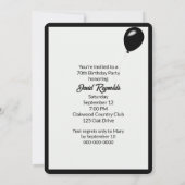 スマートフォンの画面上のワインで70歳の誕生日パーティー 招待状 (裏面)