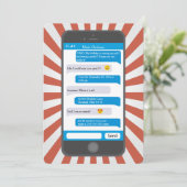 スマートフォン絵文字10代のメールや文字を打つ誕生日招待状 招待状 (スタンド正面)