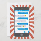 スマートフォン絵文字10代のメールや文字を打つ誕生日招待状 招待状 (正面)