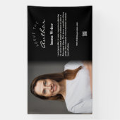 スマートミニマルな著者紹介看板(プロフィール&QRコード付き) 横断幕 (縦)