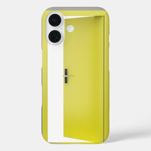 スマートロックのついた黄色いドアを開ける Case-Mate iPhoneケース (裏面)