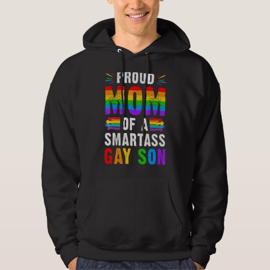 スマート誇りを持ったなゲイの母の息子Lgbt同盟国ゲイPrid パーカ (正面)
