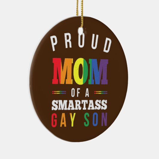 スマート誇りを持ったなゲイの母LGBTゲイプライド セラミックオーナメント (右)