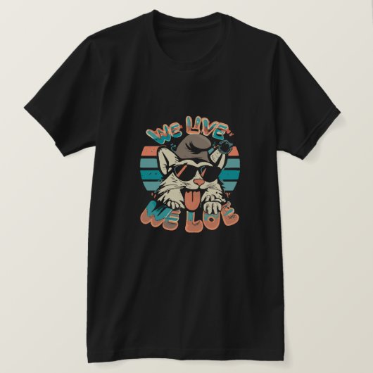 スマーフキャット - 生きて愛す Tシャツ (デザイン正面)