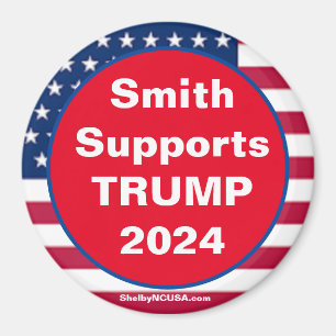 スミスがTRUMP 2024赤い愛国的な磁石をサポート マグネット