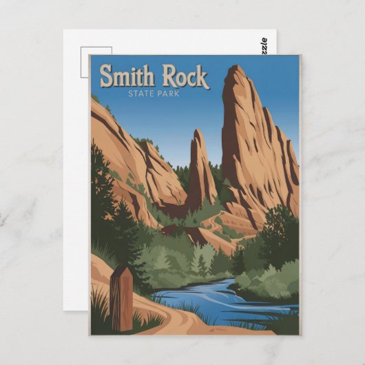 スミスロック州パークヴィンテージ ポストカード (正面/裏面)