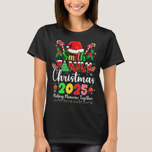 スミス一家のクリスマス2025 マッチングサンタ帽子 Xmas Tシャツ (正面)