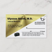 スミス先生の名刺 予約カード (裏面)