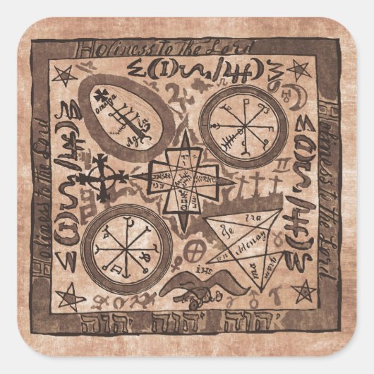 スミス家族の羊皮紙のステッカー スクエアシール (正面)