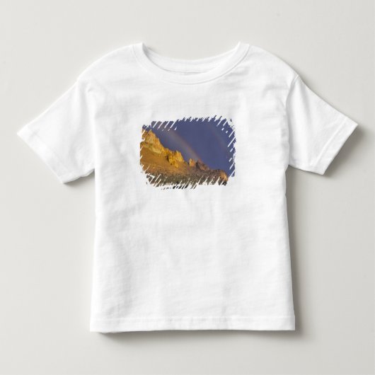スミス近くの岩場の上の二重虹 トドラーTシャツ (正面)