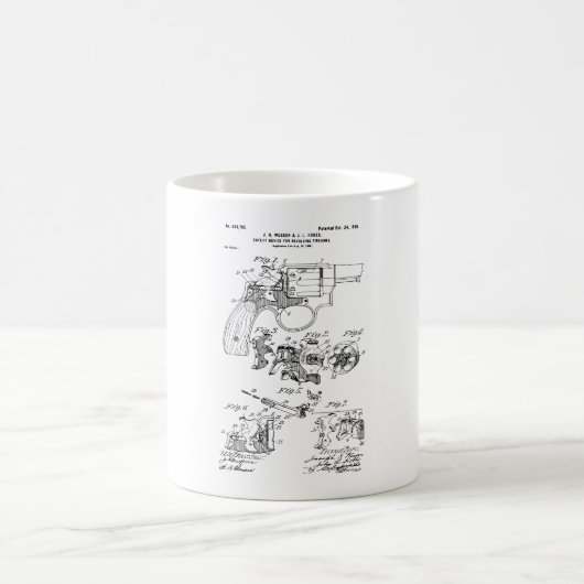 スミス·アンド·ウェッソン·ハマーレス·ピストル1898特許 コーヒーマグカップ (中央)