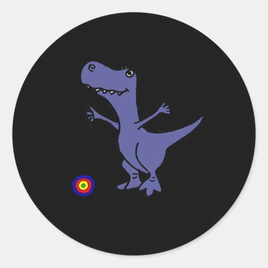 スミレおもしろいティーズホブトレックス遊恐竜のヨーヨー ラウンドシール (正面)
