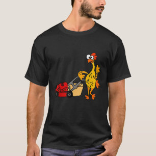 スミレおもしろいティー面白いゴムチキン草刈り芝生T Tシャツ