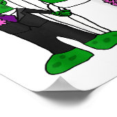 スミレおもしろいトデイティースピックルブライド&グルームウェディング ポスター (角)