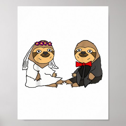スミレおもしろいトデイティーズSloth Bride And Groom結婚's ポスター (正面)