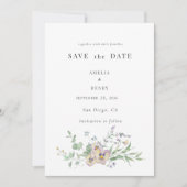 スミレとユーカリの結婚式日程お知らせカード 招待状 (正面)