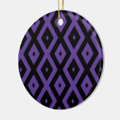 スミレと黒のダイヤモンドパターン セラミックオーナメント (左)