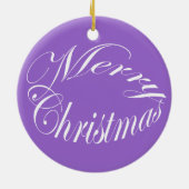 スミレのワイルドフラワークリスマスの飾り セラミックオーナメント (裏面)