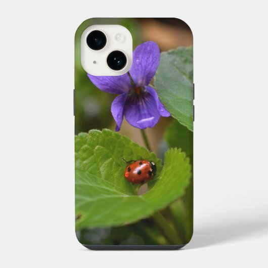スミレの甘い花のラディバグ iPhoneケース (裏面)