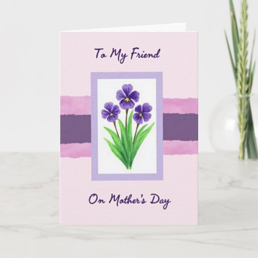 スミレの花の水玉模様のカード カード (正面)