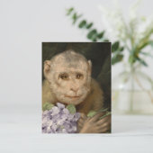 スミレの花束を持つサル | ガブリエル・フォン・マックス ポストカード (スタンド正面)