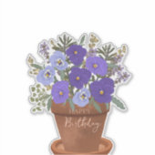 スミレの花束 2月の誕生花 シール (正面)