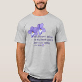 スミレの花言葉の引用 Tシャツ (正面)