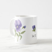 スミレの2月の誕生花 コーヒーマグカップ (正面左)