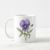 スミレの2月の誕生花 コーヒーマグカップ (左)