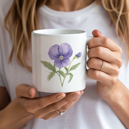 スミレの2月の誕生花 コーヒーマグカップ