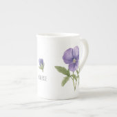 スミレの2月の誕生花 ボーンチャイナマグカップ (正面右)