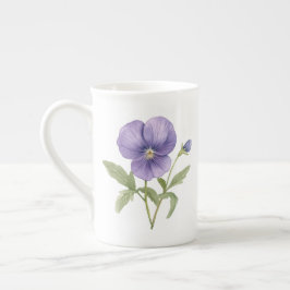 スミレの2月の誕生花 ボーンチャイナマグカップ