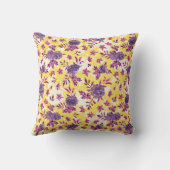 スミレエレガントットマリゴールド花マスタードイエロー クッション (裏面)