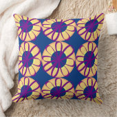 スミレオリボンフラワーオンピーチドーナツ海軍 クッション (ブランケット)