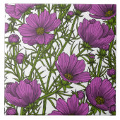 スミレコスモスの花 タイル (正面)