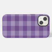 スミレチェックの背景 iPhoneケース (裏面横)