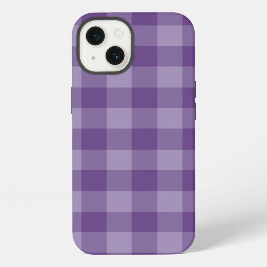 スミレチェックの背景 iPhoneケース (裏面)