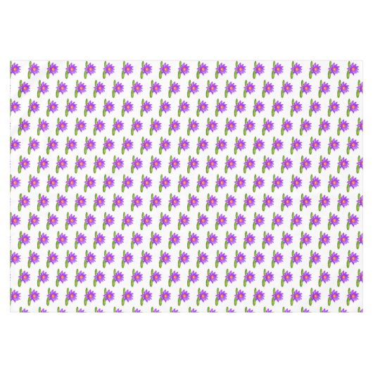 スミレロータスの花と白のリリパッド テーブルクロス (正面(横))