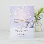 スミレ冬の風景の森の文字列ライト 招待状 (スタンド正面)