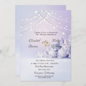 スミレ冬の風景の森の文字列ライト 招待状 (正面/裏面)