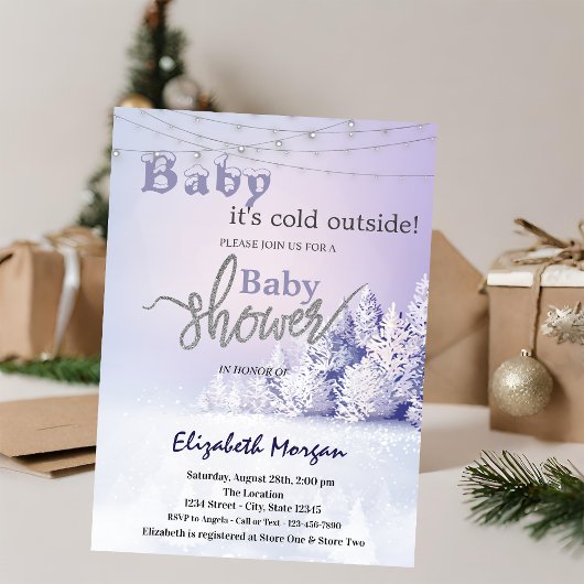 スミレ冬の風景林 招待状