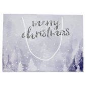 スミレ冬の風景雪 ラージペーパーバッグ (裏面)