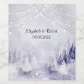 スミレ冬の風景雪 ワインラベル (シングルラベル)