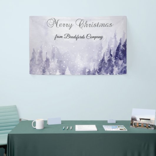 スミレ冬の風景雪 横断幕 (トレードショー)